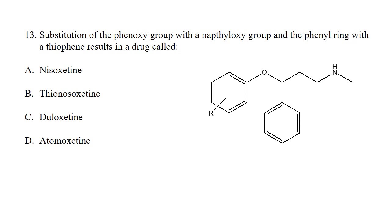 Medicinal Chemistry MCQs Antidepressants YouTube