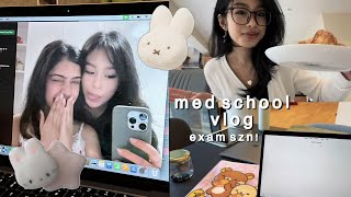 med school diaries  STUDY WITH ME: exams, what i eat & finals!