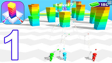 Bridge Stack - Gameplay Walkthrough Part 1 - All Levels 1-7 (Android, iOS)