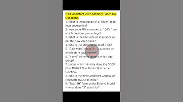 🔰 OICL Assistant 2025 Memory Based GA Questions #oicl2025 #oiclassistant #oicl #GA #oiclga #shorts