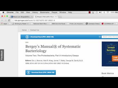Video: Nel manuale di batteriologia sistematica di Bergey?
