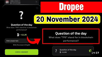 Dropee question of the day code 20 November | Dropped question of the day code | Dropee Code
