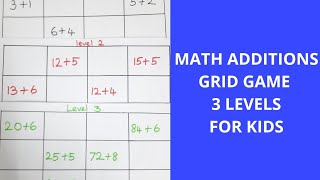 Math Addition | Grid Game | For Kids