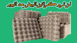 صناعة حوض زراعة من كراتين البيض\Making a cultivation basin from egg cartons