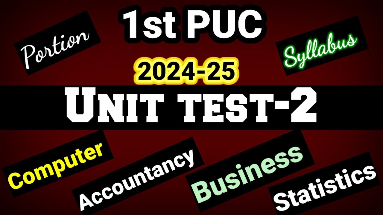 1st puc Commerce unit test 2 syllabus 2024 kseab - YouTube