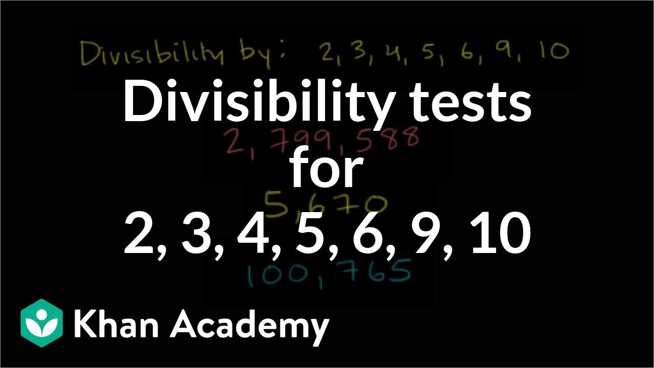 Divisibility Rules Chart For Kids