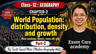 Class 12 Geography Ch. 2 | World Population Distribution, Density & Growth Part-2 | Swati Suwal Mam