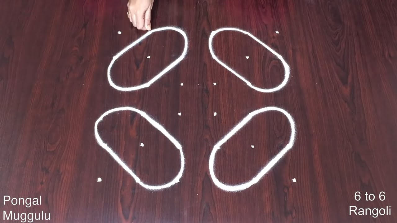 6 to 6 Dots Easy Kolam Rangoli