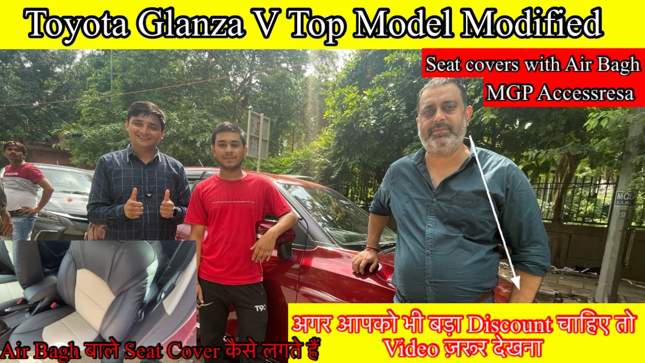 New Toyota💥Glanza 2022 Top V Model Modified 💥Air Bagh Seat Cover with