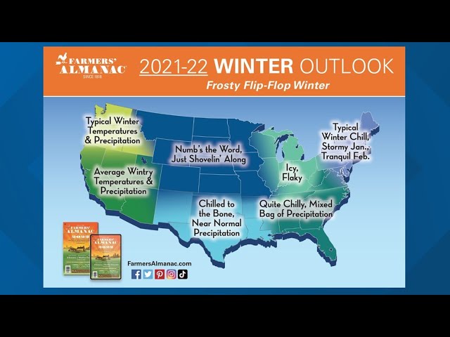 PNW winter weather outlook from Old Farmer's Almanac