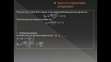 Geometric Progression / Exponential Sequence