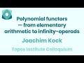 Joachim kock polynomial functors  from elementary arithmetic to infinityoperads