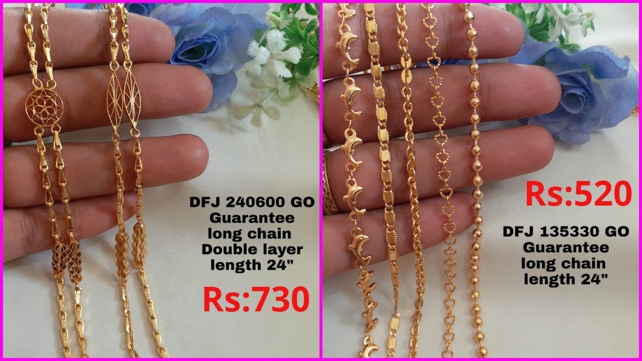 latest 1 gram gold daily wear chains 