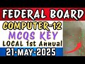 12th Computer Science Mcqs Key Federal Board 1st Annual Examination 2025