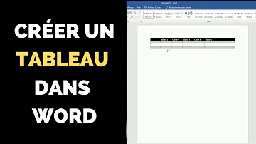 Comment faire un tableau sur le Word ?