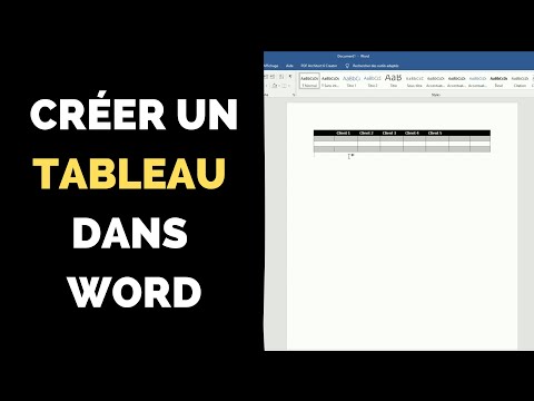 Vidéo: Comment Insérer Dessiner Un Tableau Dans Word