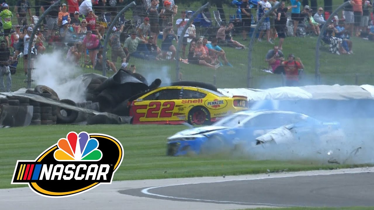 Curb at Indianapolis sets off chain reaction of mayhem during NASCAR Cup race | Motorsports on NBC