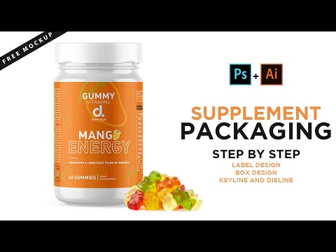 Supplement Label Packaging Design in Adobe Illustrator/Photoshop | 3D Mockup