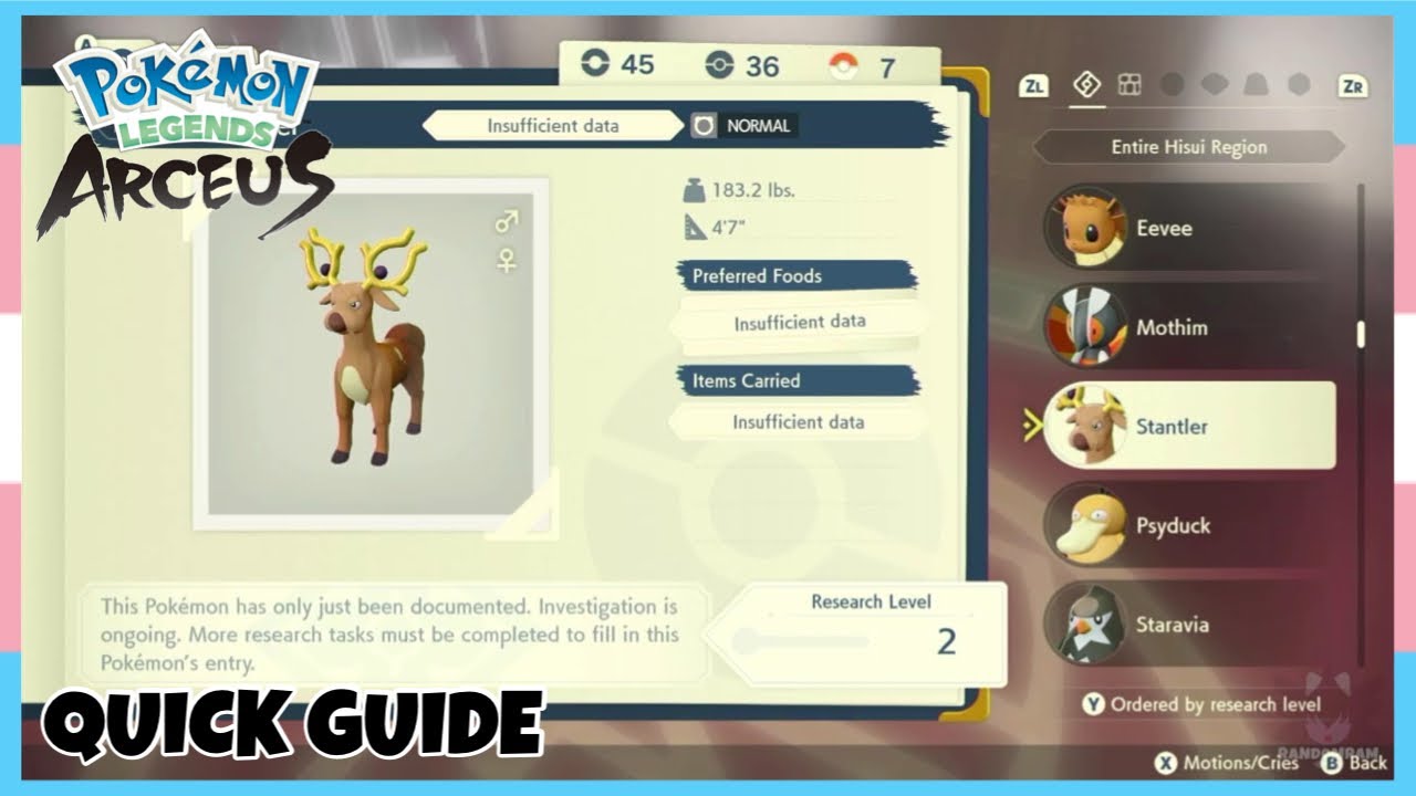 Where To Catch Stantler *Obsidian Fieldlands* In Pokemon Legends Arceus | Location Quick Guide