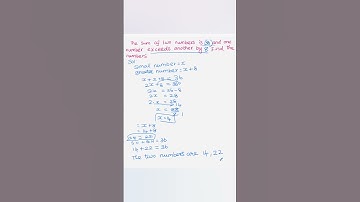 The sum of two numbers is 36 and one number exceeds another by 8. Find the numbers|VIII Math|ALGEBRA