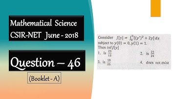 CSIR NET Mathematics Solution June 2018 | Question 46 | Calculus of Variation