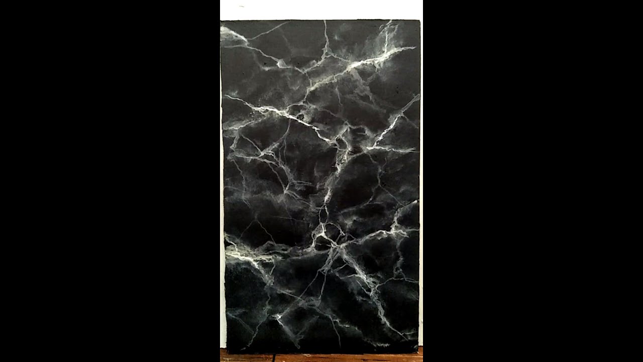 TRIK RAHASIA !! Tehnik Effect dan Retak Marmer Hitam !! Marble Paint