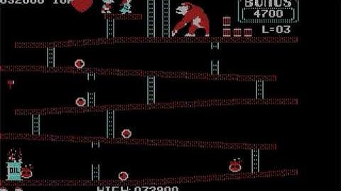 Donkey Kong IBM PC Booter Emulated Gameplay #2 No Full Color