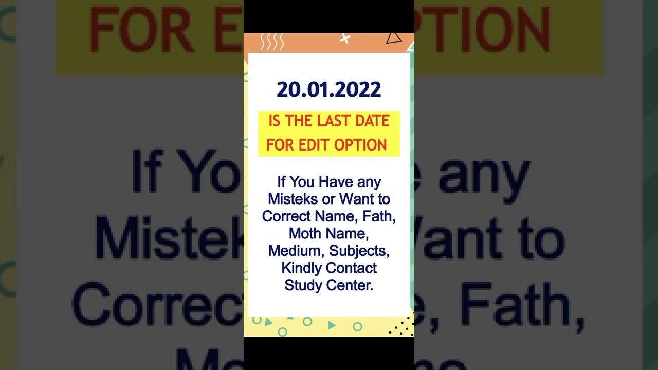 TS Open School Latest Update  TS Open SSC & Open Inter 2021 2022 Edit Option Last Date 