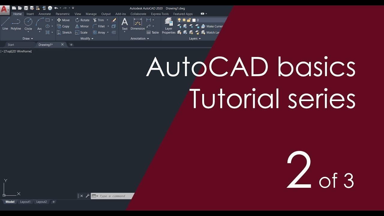 AutoCAD Basic Tutorial for Beginners Part 2 of 3 - YouTube