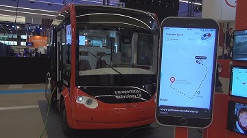 LOHR-Transdev i-Cristal Autonomous Urban Shuttle Bus Exterior and Interior