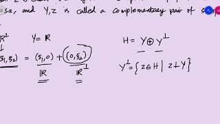 Functional Analysis Module III Class 11 Projection Theorem