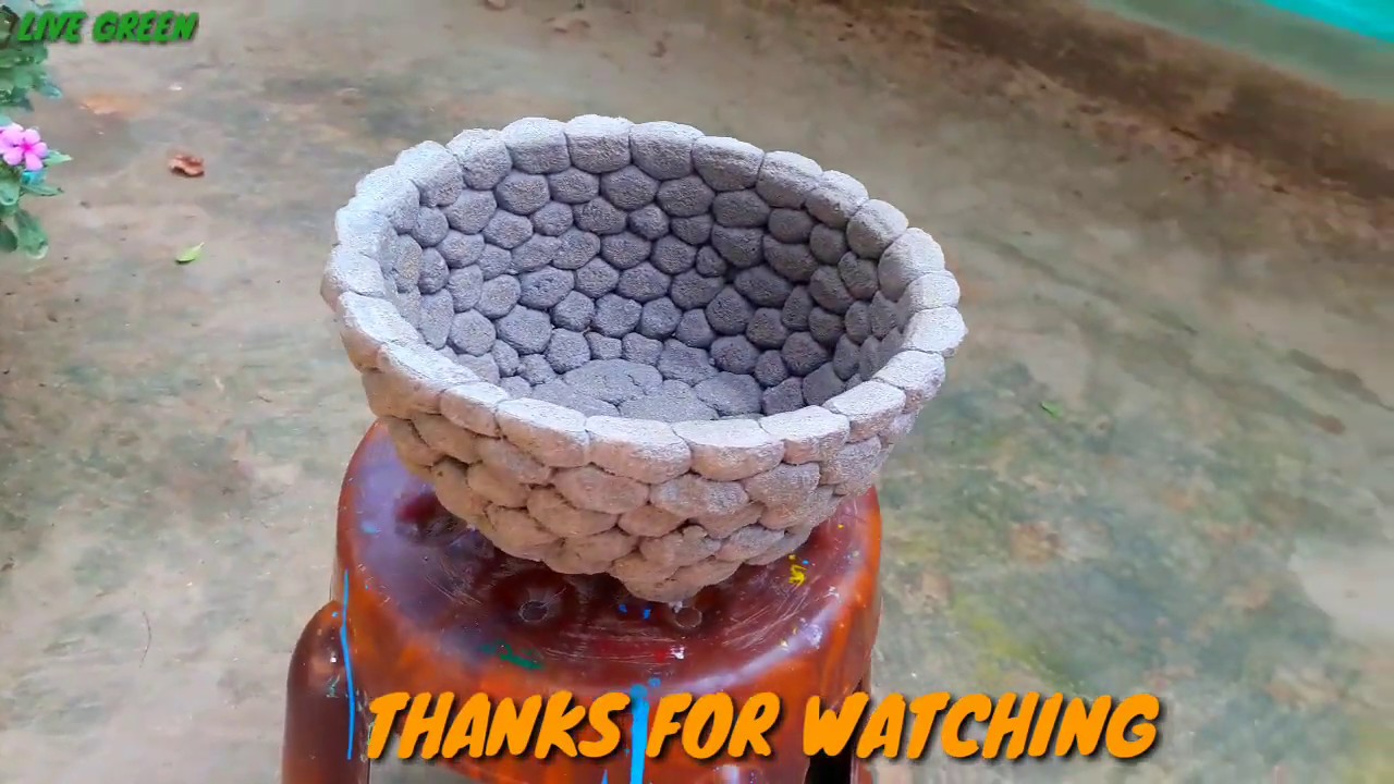 HOW TO MAKE CEMENT POTS AT HOME YouTube