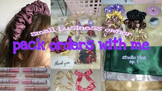 studio vlog 8: attending online class, packing orders, new scrunchie colors