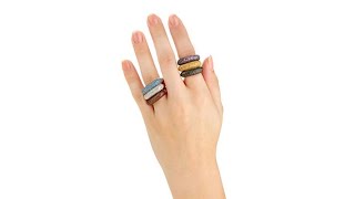 Rarities 2.34Ctw Colored Gemstone Square Band Ring