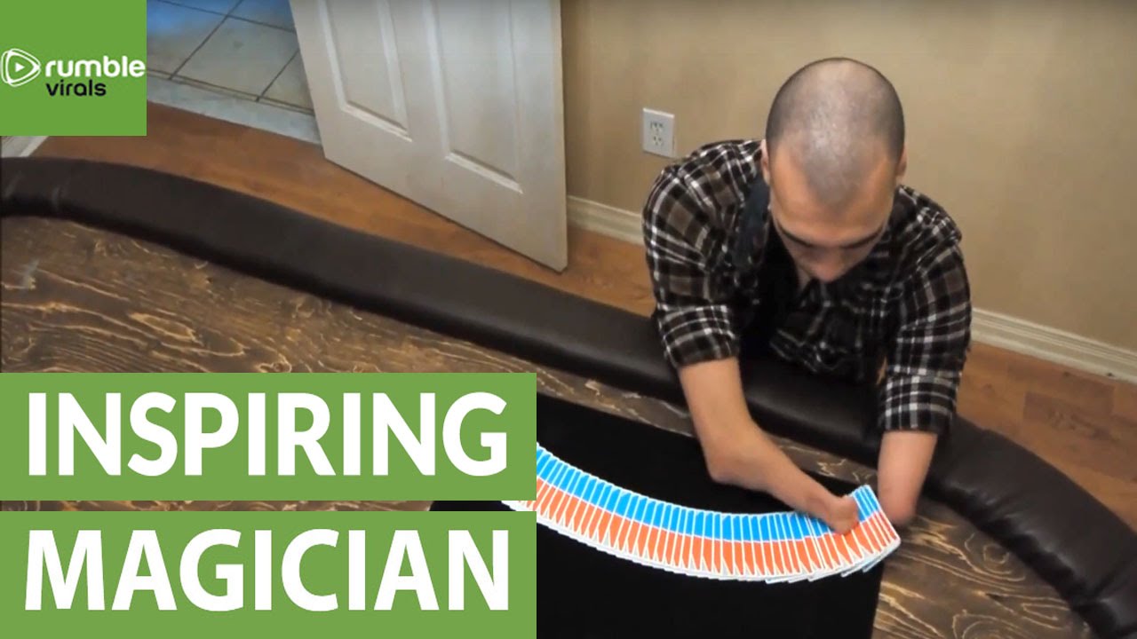 Handless magician demonstrates incredible card tricks - YouTube