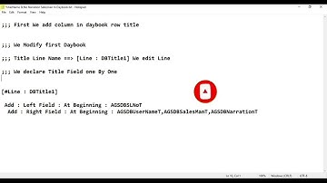 How to write code for SLno,Username,Salesman and narration in daybook how to add UDF in tally Prime