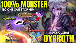 100% MONSTER !! Dyrroth best build 2021 ~ Dyrroth Top Global ~ Dyrroth Mobile Legends