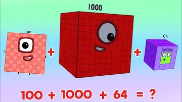 ADD NUMBERBLOCKS THREE RANDOM NUMBERS | ADDITION OF BIG NUMBER | LEARN TO COUNT | hello george