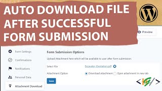 How to Automatically Download File (PDF) After Form Submit in Gravity Forms WordPress | Attachment