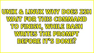 Why does zsh wait for this command to finish, while bash writes the prompt before it's done?