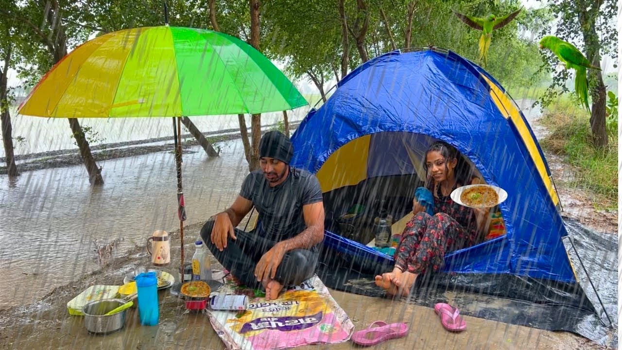 Camping in Heavy Rain & wind Storm ☔️ ⛈️ | Camping in Non Stop Rain | very heavy Rain