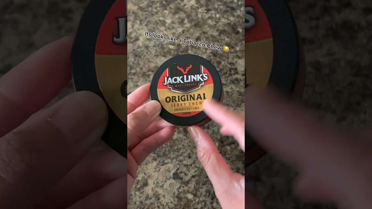 black tobacco Jack Links Original Beef Jerky Chew Shredded Snack Review #snackreview  #shorts #beefjerky #trending