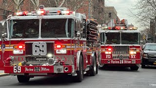**Q2A & B** FDNY Engine 69, Ladder 28 and Battalion 16 Responding to a reported electrical fire