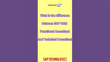 Difference btwn Functional and Technical Consultant in SAP HCM #shorts #shortsvideo