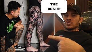 HE BACK FOR MORE PAIN!!! REALLY? FULL LEG CHICANO TATTOO [FULL VIDEO]