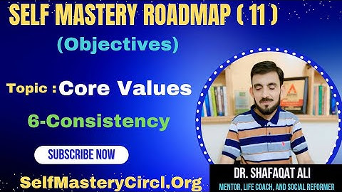 Self Mastery Roadmap (11) | Core Values | 6-Consistency | Dr. Shafaqat Ali
