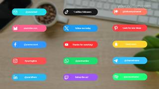 Social Media Lower Thirds - Free Colorful Title Pack (Ae, Pr, Dr, FCPX)