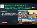 Rural Sociology &amp; Educational Psychology l Lecture _03 | Social Stratification | Caste | Class