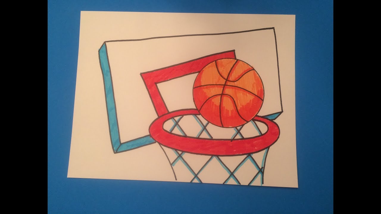 How To Draw A Basketball And Hoop