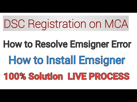 How to Register DSC on MCA website I Resolve Emsigner Error I Install Emsigner I 100% Error resolve
